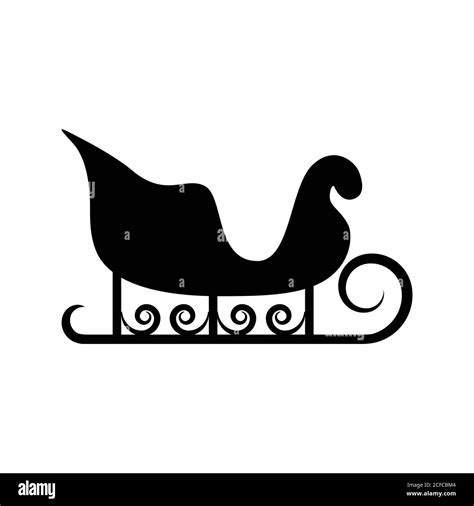 Santa sleigh silhouette for Christmas, vector illustration Stock Vector ...