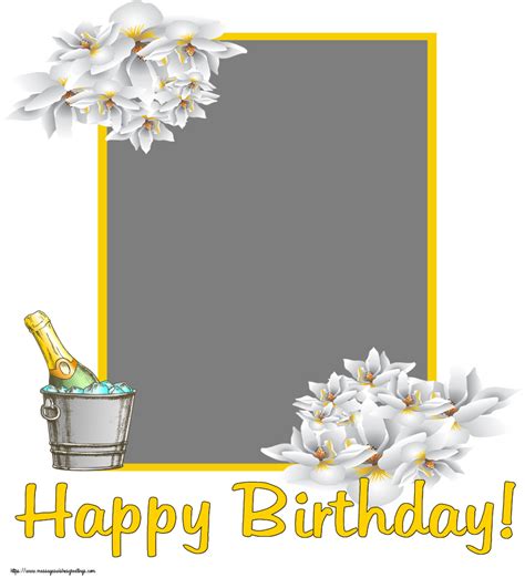Custom Greetings Cards for Birthday - 🍾🥂 Happy Birthday! - Photo Frame - messageswishesgreetings.com