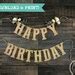 Printable Burlap Happy Birthday Banner Printable Banner - Etsy