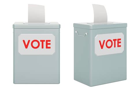 Premium Photo | Election ballot boxes front and side views 3D rendering