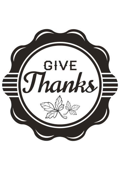 Give Thanks Symbol Black and White Clipart Free SVG File - SVG Heart