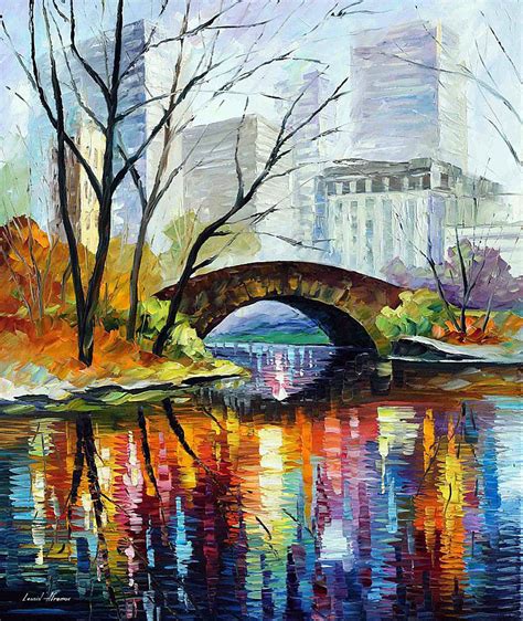 CENTRAL PARK - NEW YORK 36x48" — PALETTE KNIFE Oil Painting On Canvas By Leonid Afremov | Oil ...