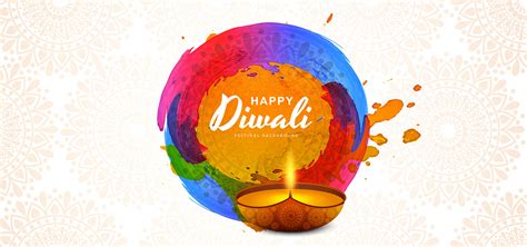 Deepavali greeting card template with beautiful burning diwali diya ...