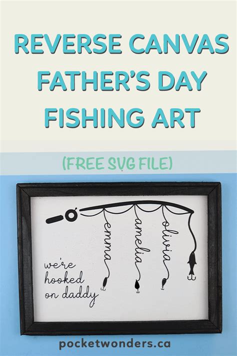 Reverse Canvas Father’s Day Fishing Art [Free Cricut SVG file]