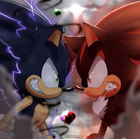 Dark Sonic vs Chaos Boost Shadow (art by: 2angelisimo) : r/SonicTheHedgehog