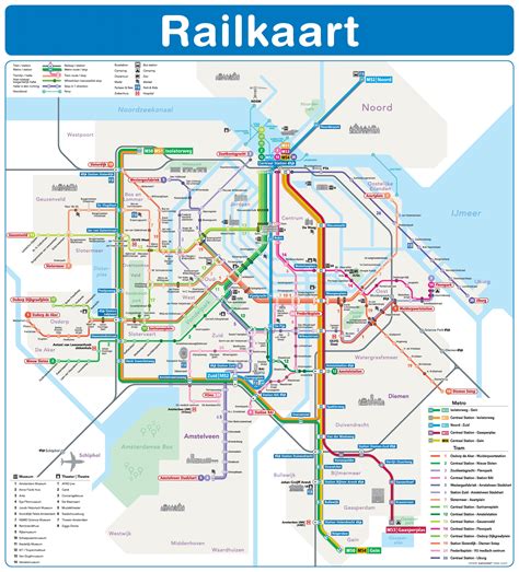 Amsterdam metro and tram map - Amsterdam tram and metro map (Netherlands)