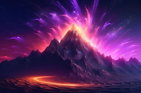 Premium AI Image | A purple mountain landscape