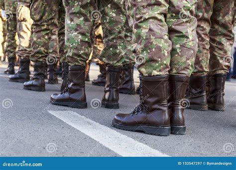 Footwear of Soldiers Romania Military Uniform. Romanian Troops Stock ...