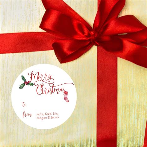 Personalized Gift Labels, Christmas Stickers, Custom Holiday Stickers, Holly Christmas Labels ...