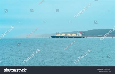 Lng Carrier Ship During Loading Liquefied Stock Photo 2194976825 ...