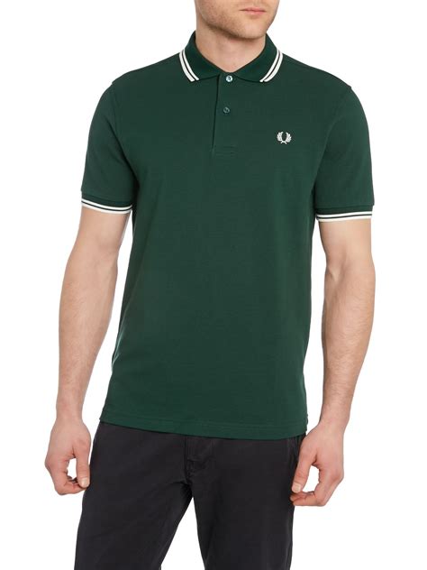 Fred perry Twin Tipped Regular Fit Polo Shirt in Green for Men (Dark Green) | Lyst