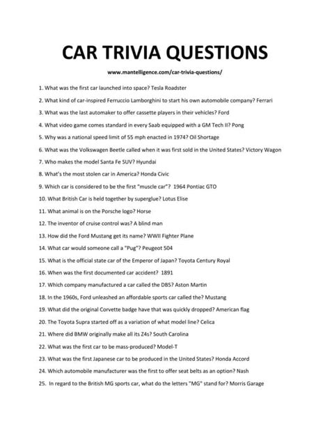 23 Best Car Trivia Questions - How Much Do You Know About Cars?