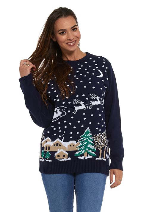 Mens Ladies Christmas Xmas Unisex Novelty Knitted Jumpers Sweater Retro ...