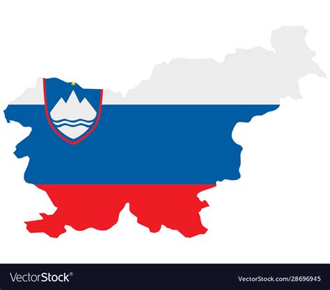 Flag in map slovenia Royalty Free Vector Image