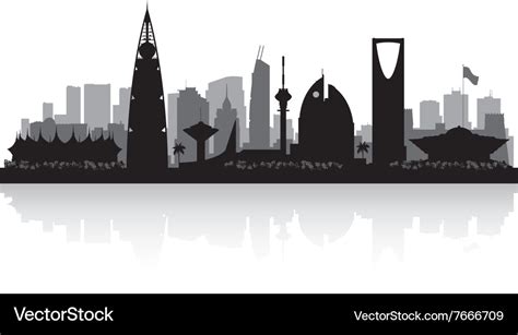 Riyadh saudi arabia city skyline silhouette Vector Image