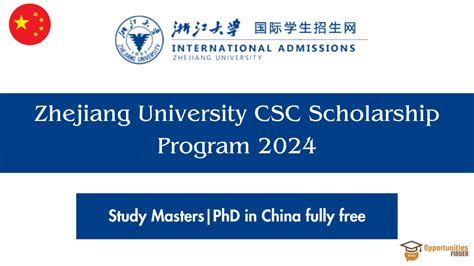 Zhejiang University CSC Scholarship Program 2024 - Opportunities Finder