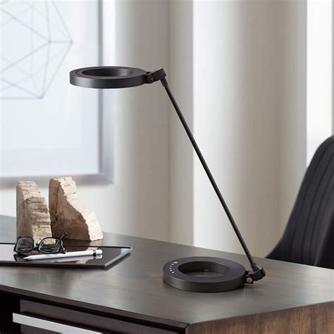Dillon Matte Black Ring Modern LED Desk Lamp - #60E40 | Lamps Plus