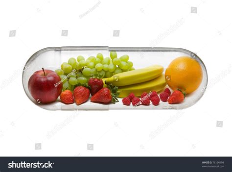 Different Fruit In Capsule - Healthy Diet Concept Stock Photo 76156198 ...