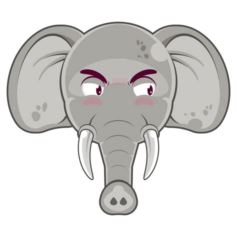 elephant angry face cartoon cute 20998085 PNG