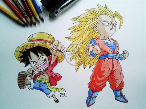 Luffy and Goku by reshiin on DeviantArt