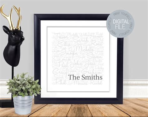 Word Art Family Name Gift Word Art Printable Gift | Etsy