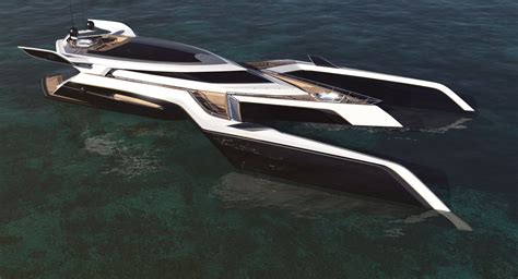 New luxury yacht design of trimaran