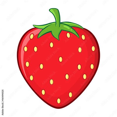 Strawberry Fruit Cartoon Drawing Simple Design. Illustration Isolated On White Background Stock ...