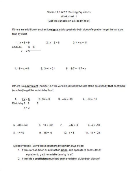 8+ College Algebra Worksheet Templates - DOC, PDF | Free & Premium Templates