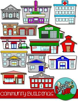 Community Buildings Clip art by A Sketchy Guy | Teachers Pay Teachers