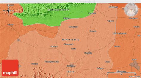 Political 3D Map of Akola