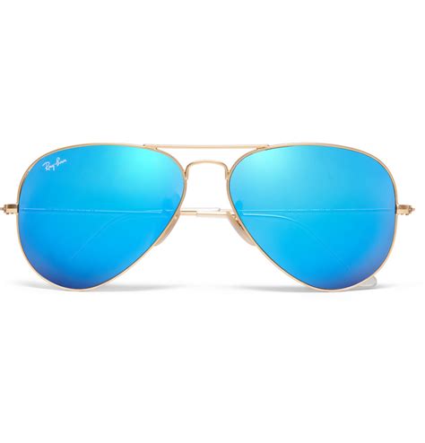 Ray-ban Polarised Mirrored Metal Aviator Sunglasses in Gold for Men ...