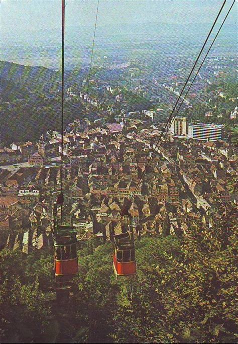 transpress nz: aerial cable car up the Tampa mountain in Brasov, Romania