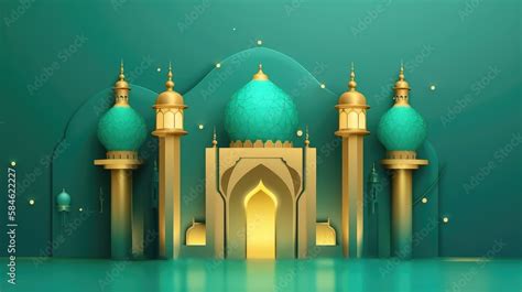 Beautiful Islamic Mosque Background Stock Illustration | Adobe Stock