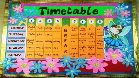 School Timetable Design | Classroom Bulletin Board