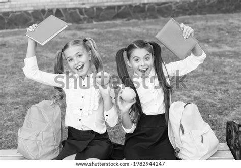 Happy School Friends Little Girls Having Stock Photo 1982944247 ...