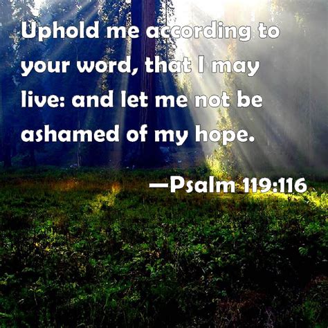 Psalm 119:116 Uphold me according to your word, that I may live: and ...