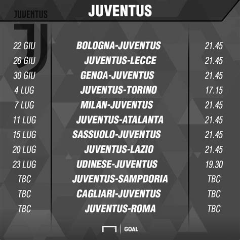 Juventus Game Schedule – Juventus Club Canada