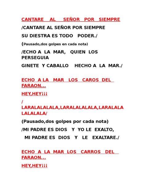 Cantare Al Señor Por Siempre | PDF