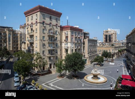 Azerbaijan Caucasus Eurasia Baku City architecture fountain history ...