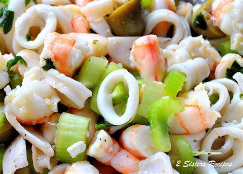 Seafood Salad Marinated for Christmas Eve ! - 2 Sisters Recipes by Anna and Liz