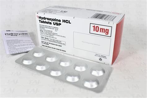 Hydroxyzine hydrochloride 10mg Tablets manufacturer in India {Taj Pharmaceuticals}; best quality ...