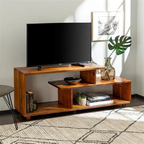 Rustic Modern Solid Wood TV Stand in 2020 | Solid wood tv stand, Tv ...