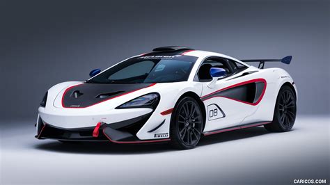 2018 McLaren 570S GT4 MSO X No. 8 White Red And Blue Accents - Front Three-Quarter | Caricos