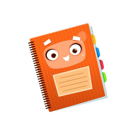 Cartoon notebook, school character, education 24082123 Vector Art at Vecteezy