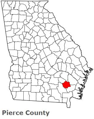 Pierce County on the satellite map of Georgia 2024. Actual satellite ...