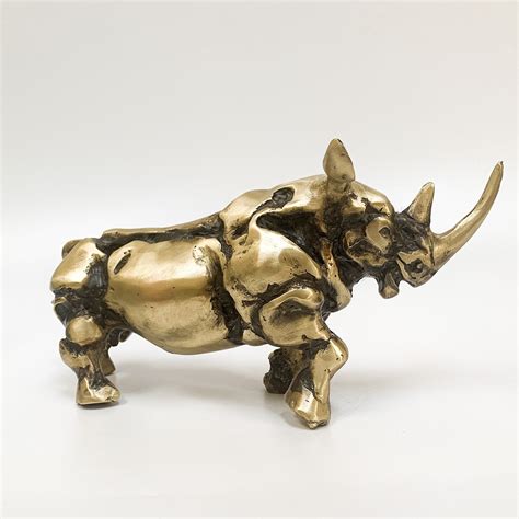 Bronze Sculpture Rhino Statue Animal Sculpture Home Gift - Etsy