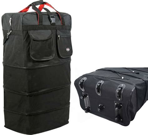 36" Black Rolling Expandable Duffle Bag Spinner Suitcase Luggage - 8 Wheels - Walmart.com