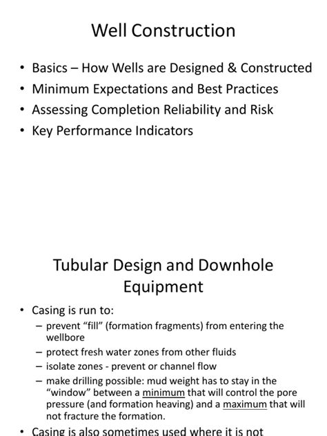 A Guide To Well Construction | PDF | Casing (Borehole) | Oil Well