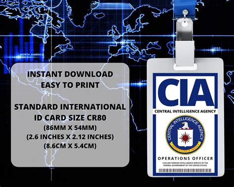 PRINTABLE CIA Special Agent Id Badge Cosplay Accessories - Etsy