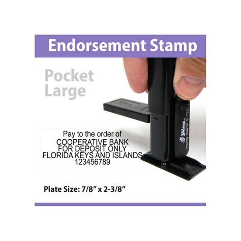 SelfStamps.com: Pocket Endorsement Stamp - LARGE